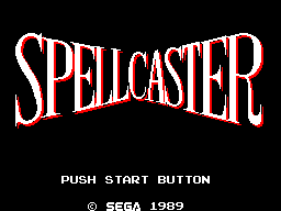 Spellcaster title screen for Sega Master System